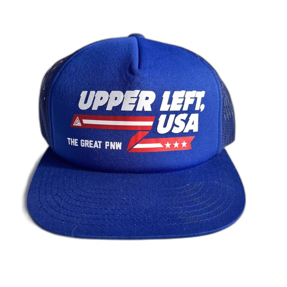 The Great PNW USA Trucker Hat Red White Blue Snapback Mesh One Size